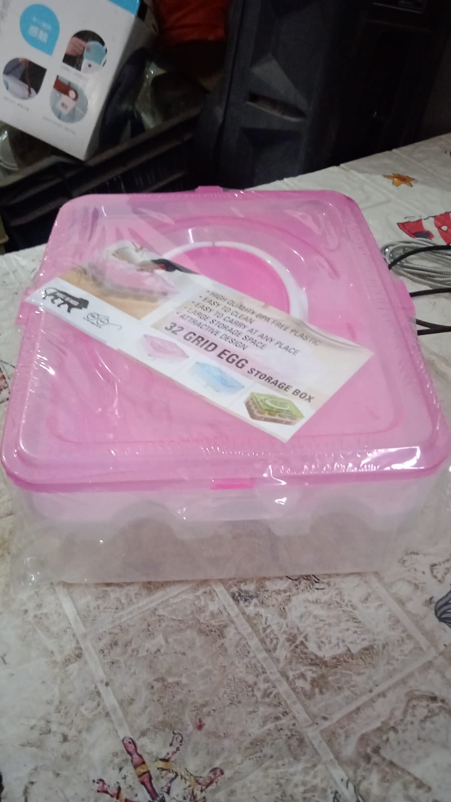 2Layer, 32 Grid Egg Tray with Lid Egg Carrier Holder for Refrigerator, Camping Food Storage Container with Handle (1 Pc ) 2Layer, 32 Grid Egg Tray with Lid Egg Carrier Holder for Refrigerator, Camping Food Storage Container with Handle (1 Pc )